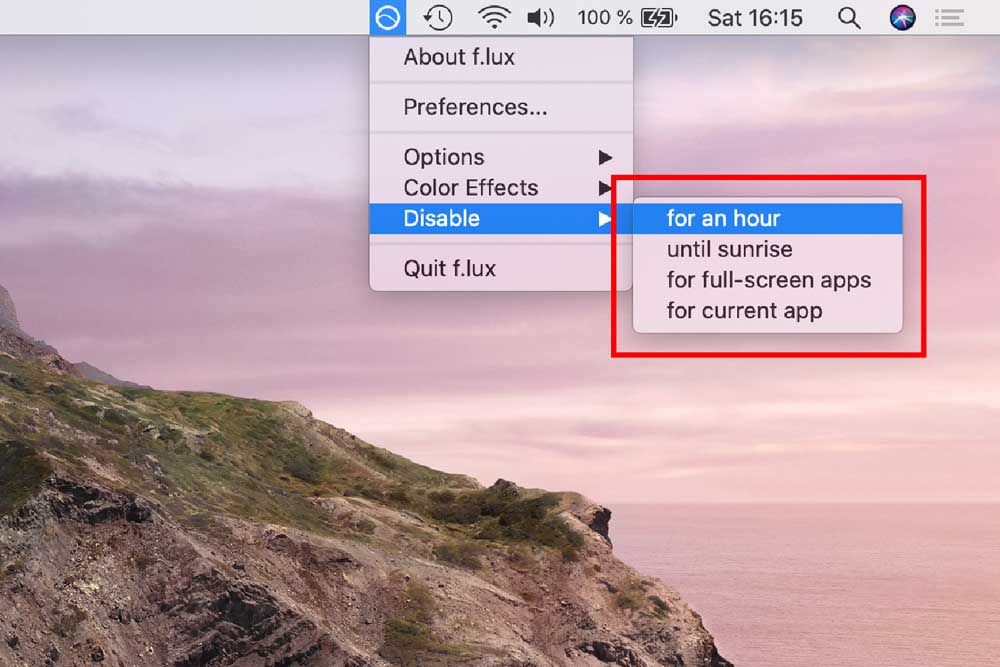 How to disable flux temporarily step 3